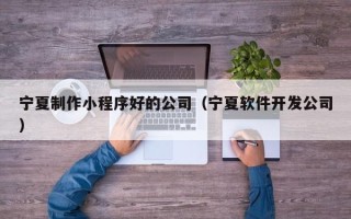 潮州宁夏制作小程序好的公司（宁夏软件开发公司）